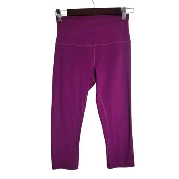 Lululemon Pants Women 6 Align Leggings Deep Purple Cropped Athleisure Crossfit - Picture 1 of 9